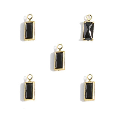5PCS Rectangle Colorful CZ Charm for Jewelry Making Findings 4x9mm