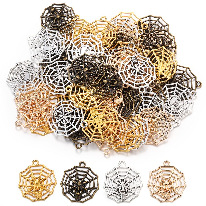 1PCS Spider Web Charm for Jewelry Making Findings 17x30mm