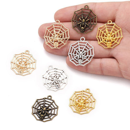 1PCS Spider Web Charm for Jewelry Making Findings 17x30mm