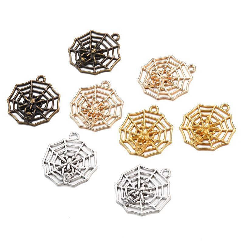1PCS Spider Web Charm for Jewelry Making Findings 17x30mm