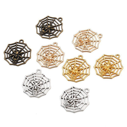 1PCS Spider Web Charm for Jewelry Making Findings 17x30mm