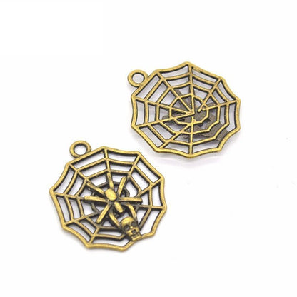 1PCS Spider Web Charm for Jewelry Making Findings 17x30mm