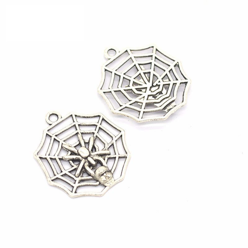 1PCS Spider Web Charm for Jewelry Making Findings 17x30mm