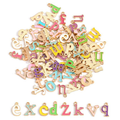 Colorful Dance Alphabet Charm for Jewelry Making Findings 9x12.5mm
