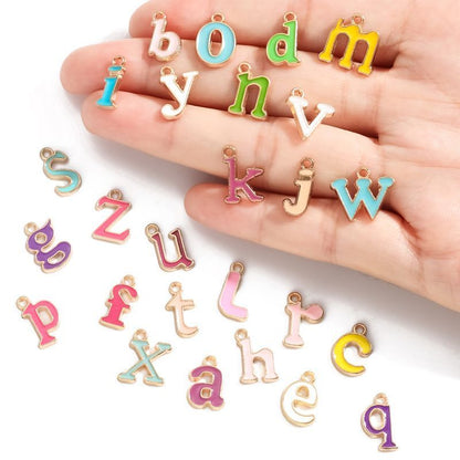 Colorful Dance Alphabet Charm for Jewelry Making Findings 9x12.5mm