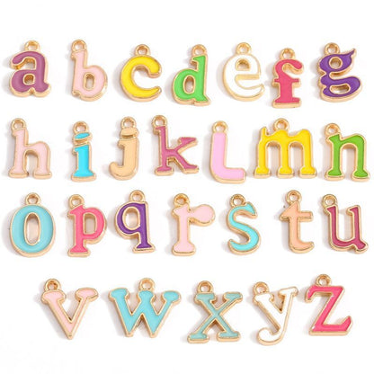 Colorful Dance Alphabet Charm for Jewelry Making Findings 9x12.5mm