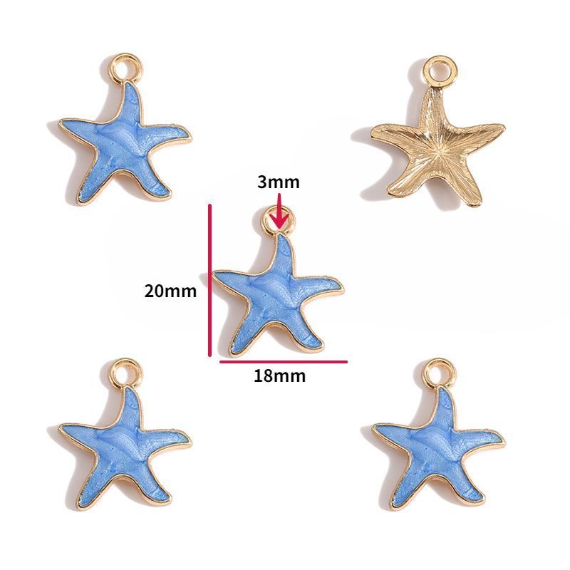 5PCS Colorful Sea Life Charms For Jewelry Making Findings