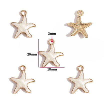 5PCS Colorful Sea Life Charms For Jewelry Making Findings