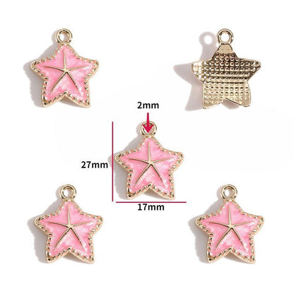 5PCS Colorful Sea Life Charms For Jewelry Making Findings