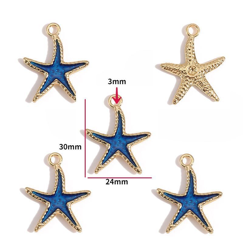 5PCS Colorful Sea Life Charms For Jewelry Making Findings