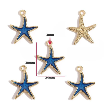 5PCS Colorful Sea Life Charms For Jewelry Making Findings