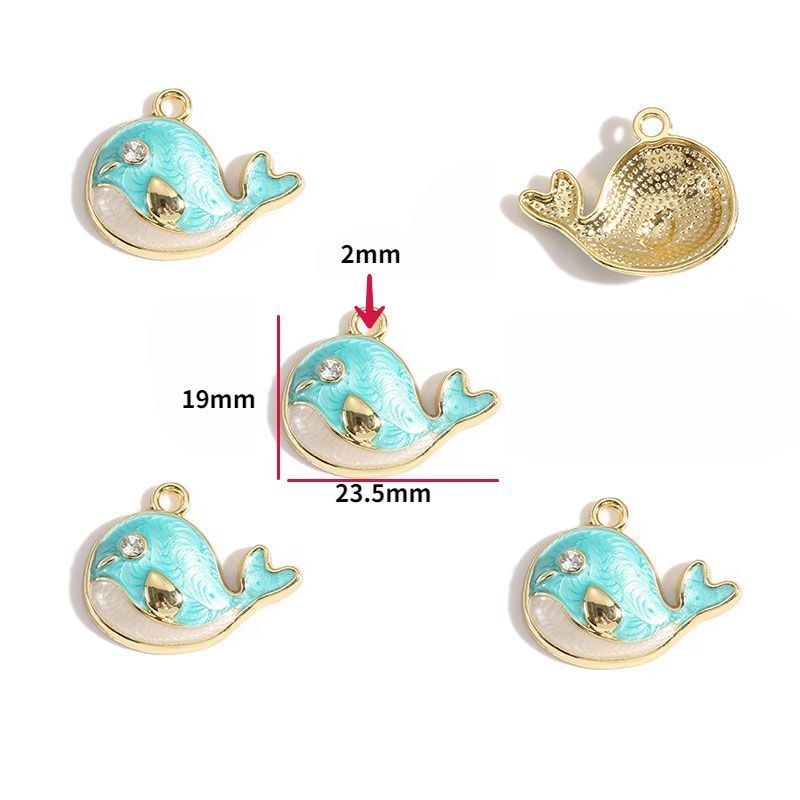 5PCS Colorful Sea Life Charms For Jewelry Making Findings