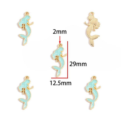 5PCS Colorful Sea Life Charms For Jewelry Making Findings