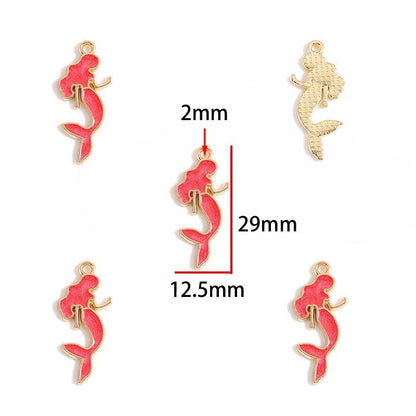 5PCS Colorful Sea Life Charms For Jewelry Making Findings
