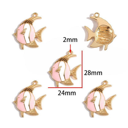 5PCS Colorful Sea Life Charms For Jewelry Making Findings