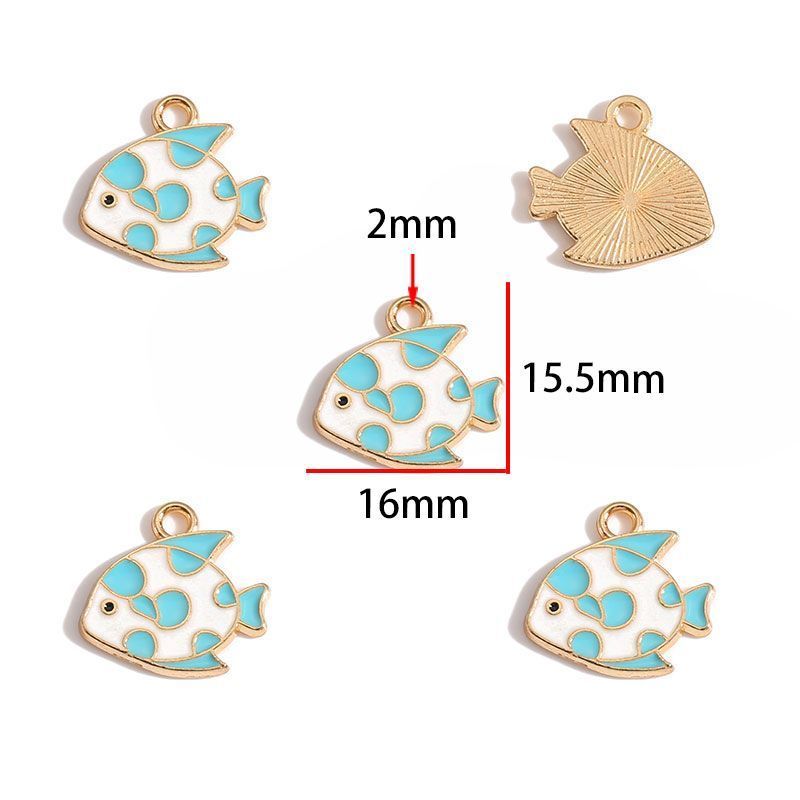 5PCS Colorful Sea Life Charms For Jewelry Making Findings