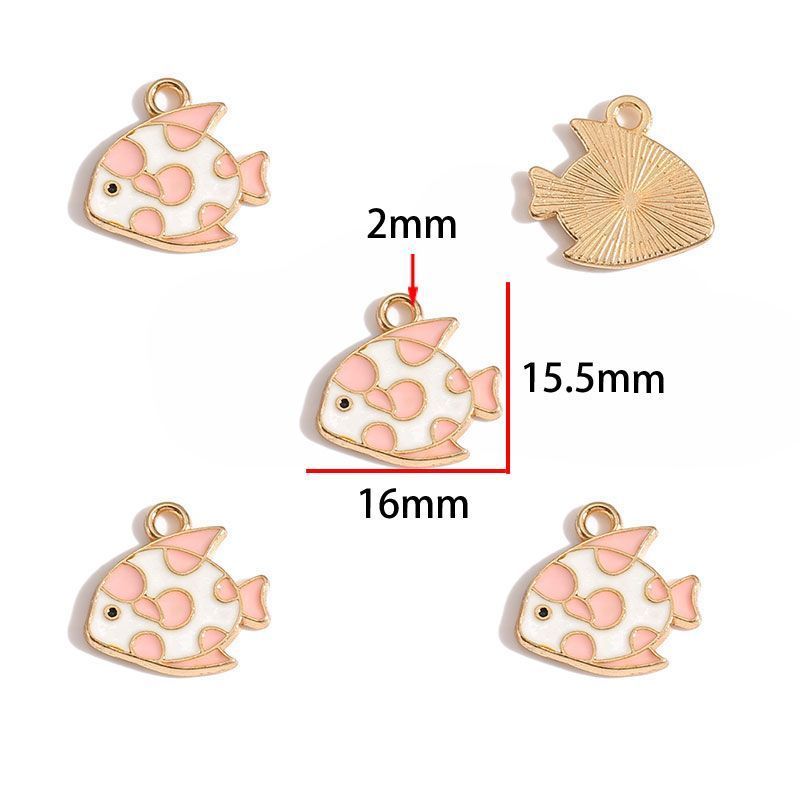 5PCS Colorful Sea Life Charms For Jewelry Making Findings