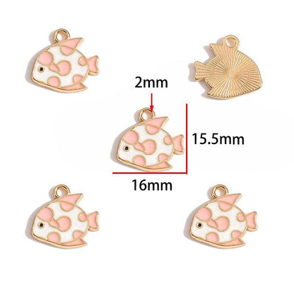 5PCS Colorful Sea Life Charms For Jewelry Making Findings