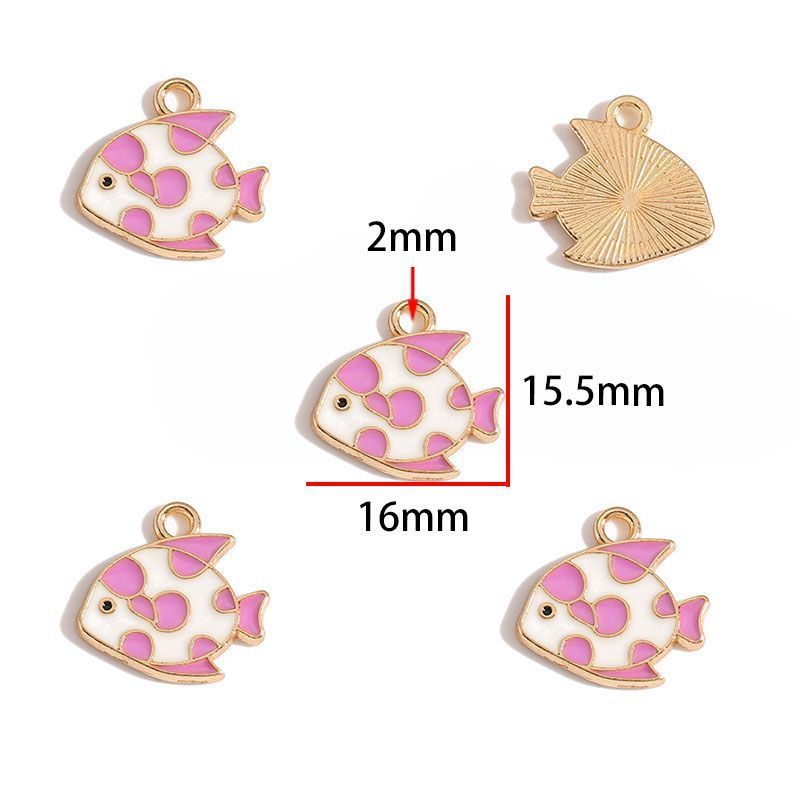 5PCS Colorful Sea Life Charms For Jewelry Making Findings
