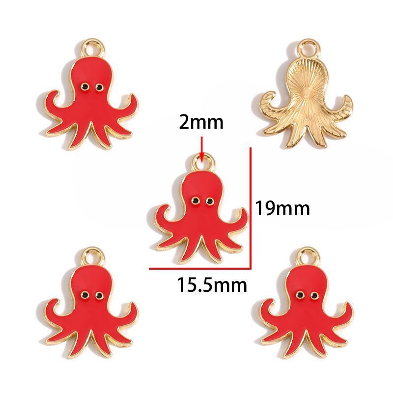 5PCS Colorful Sea Life Charms For Jewelry Making Findings
