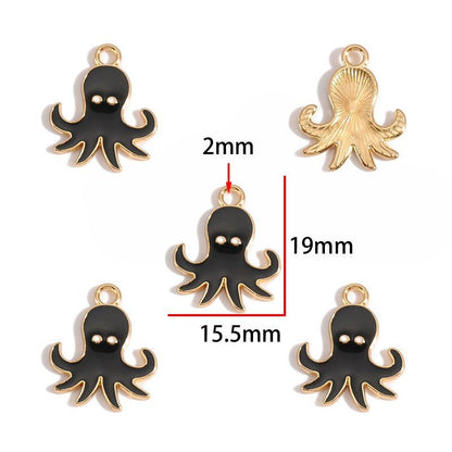 5PCS Colorful Sea Life Charms For Jewelry Making Findings