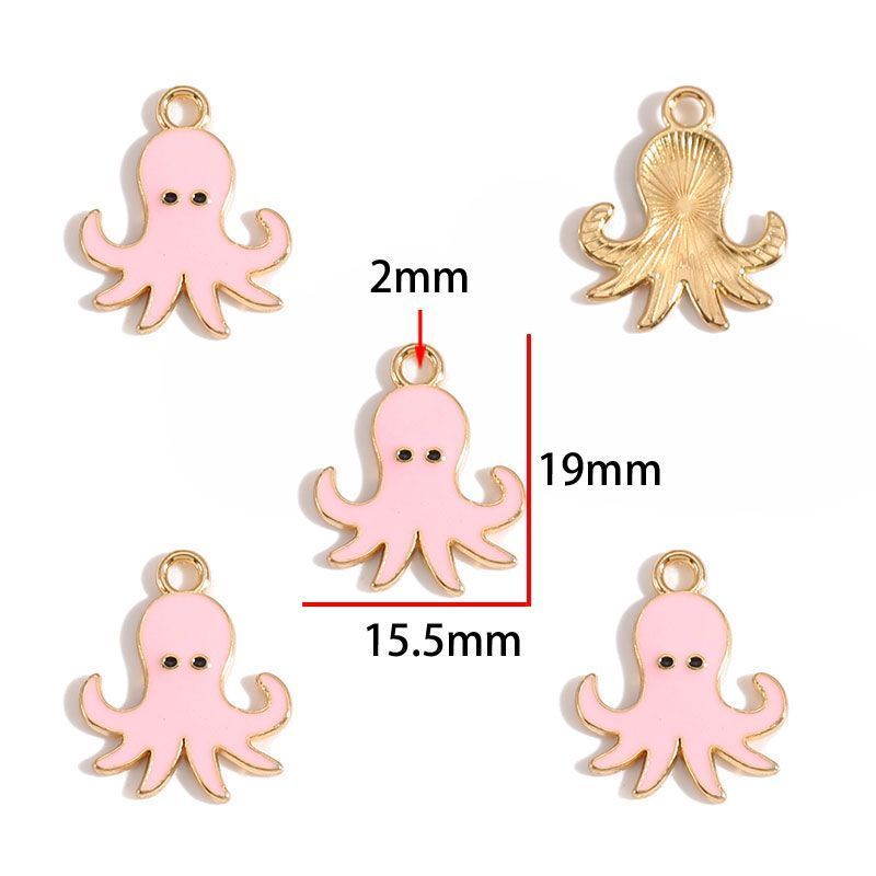 5PCS Colorful Sea Life Charms For Jewelry Making Findings