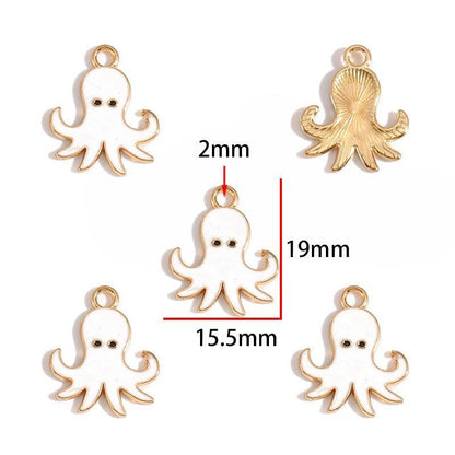 5PCS Colorful Sea Life Charms For Jewelry Making Findings