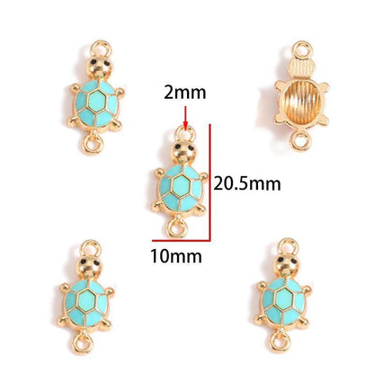5PCS Colorful Sea Life Charms For Jewelry Making Findings