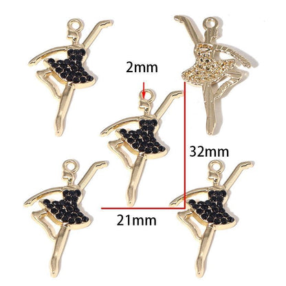 5PCS Ballet Collection Charm for Jewelry Making Findings