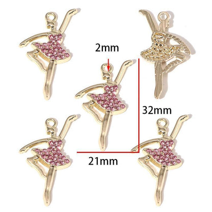 5PCS Ballet Collection Charm for Jewelry Making Findings