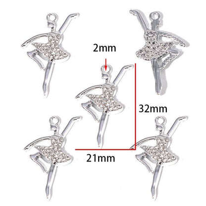 5PCS Ballet Collection Charm for Jewelry Making Findings