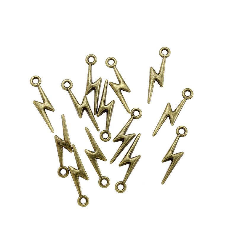40PCS Pewter Lighting Charm for Jewelry Making Findings 5x20mm