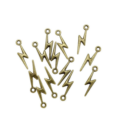 40PCS Pewter Lighting Charm for Jewelry Making Findings 5x20mm