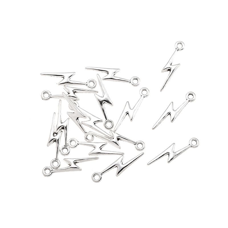 40PCS Pewter Lighting Charm for Jewelry Making Findings 5x20mm
