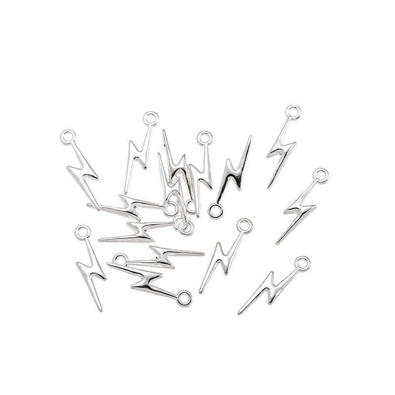 40PCS Pewter Lighting Charm for Jewelry Making Findings 5x20mm