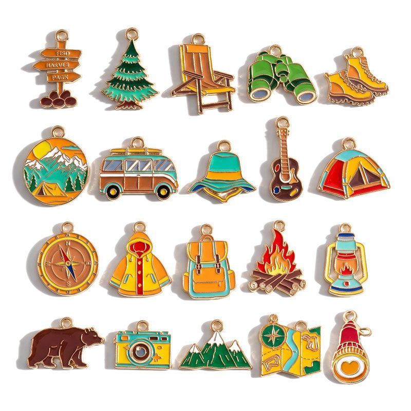 1PCS Camping Theme Charm for Jewelry Making Findings