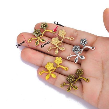 10PCS Plum Blossom Connector for Jewelry Making Findings 18x31mm