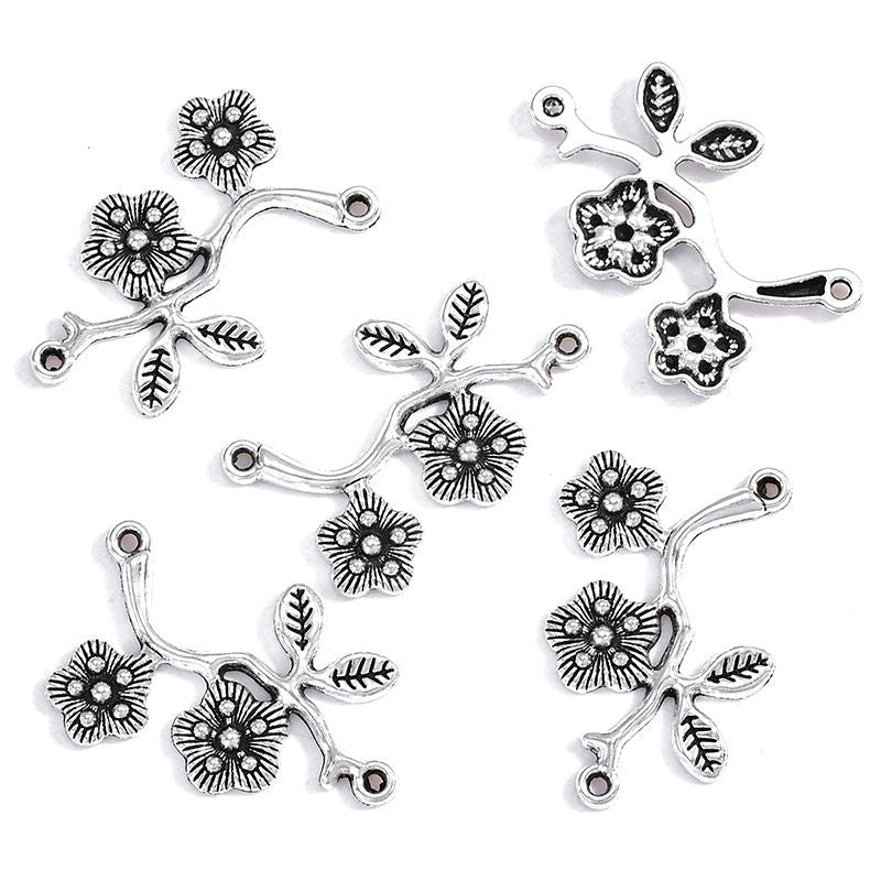 10PCS Plum Blossom Connector for Jewelry Making Findings 18x31mm