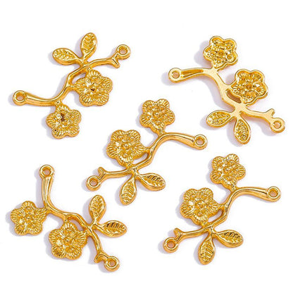 10PCS Plum Blossom Connector for Jewelry Making Findings 18x31mm