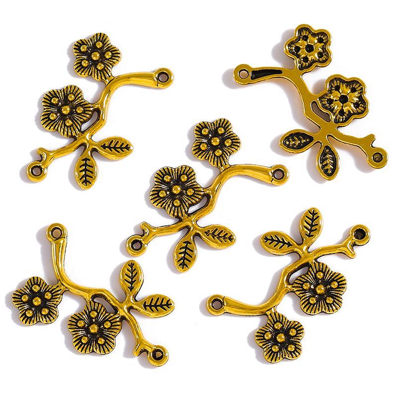 10PCS Plum Blossom Connector for Jewelry Making Findings 18x31mm