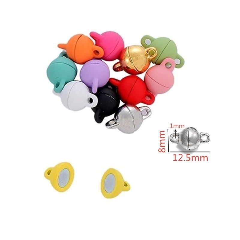 2PCS Colorful Ball Shape Clasps for Jewelry Making Findings 8x8mm