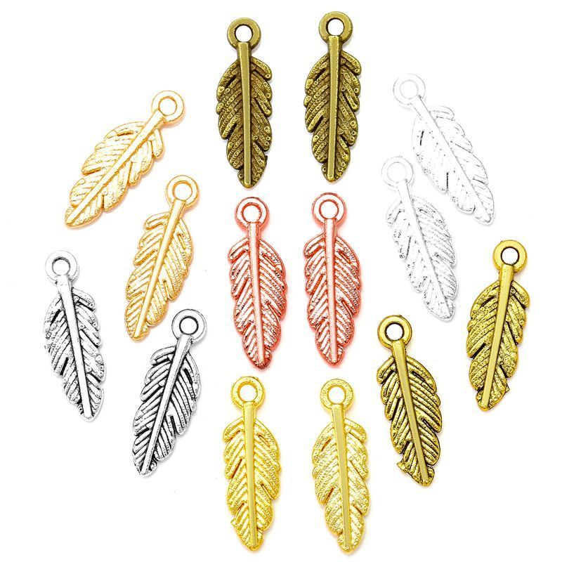 5PCS Antique Leaf Charm for Jewelry Making Findings 5x15mm