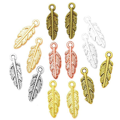 5PCS Antique Leaf Charm for Jewelry Making Findings 5x15mm