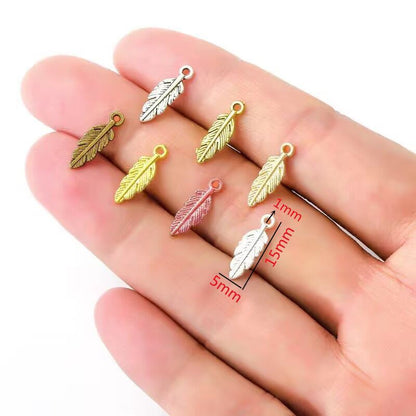 5PCS Antique Leaf Charm for Jewelry Making Findings 5x15mm