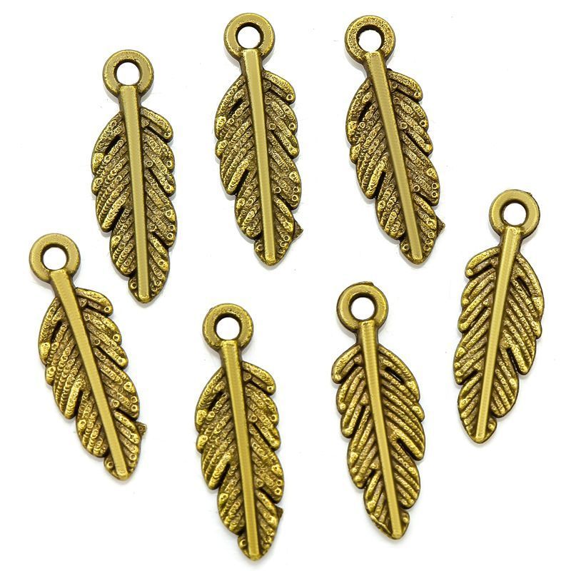 5PCS Antique Leaf Charm for Jewelry Making Findings 5x15mm