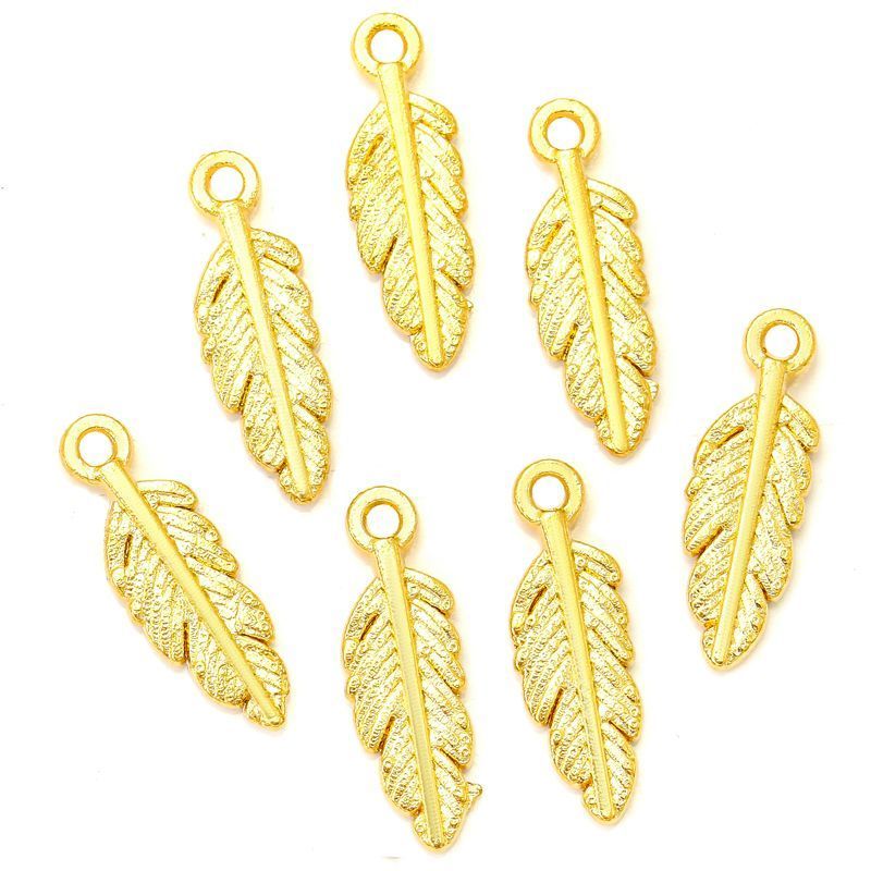 5PCS Antique Leaf Charm for Jewelry Making Findings 5x15mm
