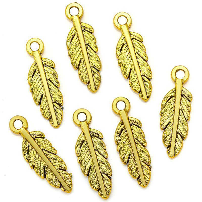 5PCS Antique Leaf Charm for Jewelry Making Findings 5x15mm