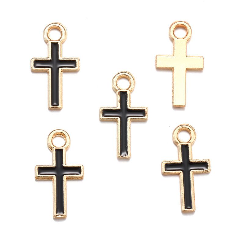 20PCS Colorful Cross Charm for Jewelry Making Findings 8x15mm