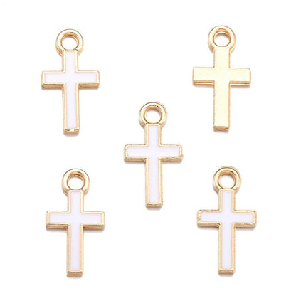 20PCS Colorful Cross Charm for Jewelry Making Findings 8x15mm