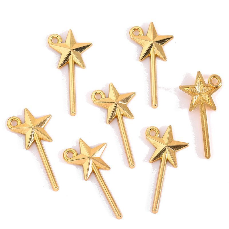 10PCS Star Magic Wand Charm for Jewelry Making Findings 12x25mm